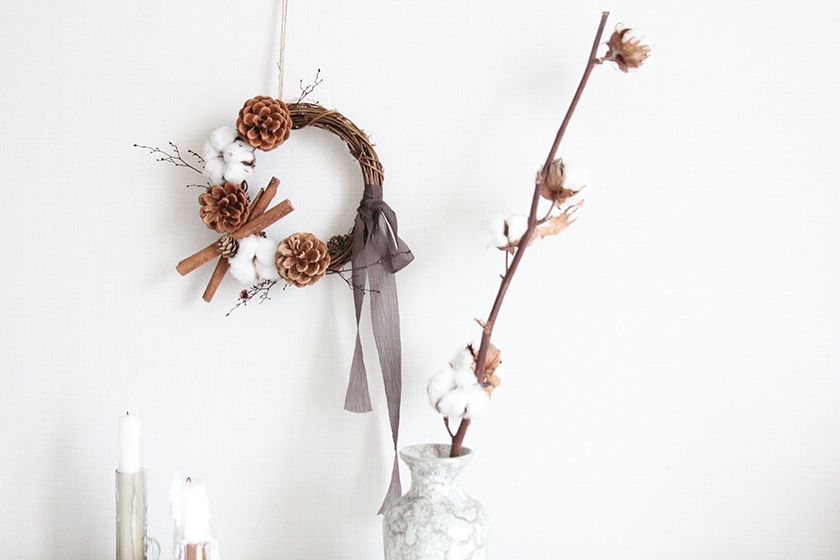 솔방울 목화 리스 썸네일