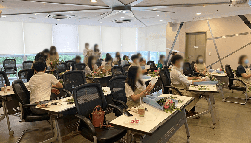 플라워 클래스 진행 사진 3