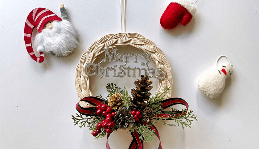 크리스마스 라탄 리스-image-0