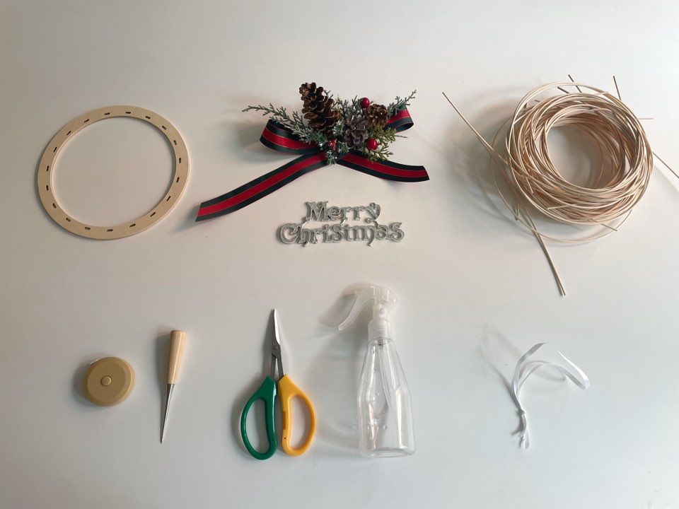 크리스마스 라탄 리스-image-1