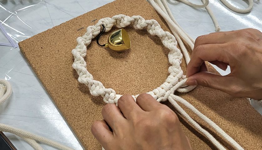 마크라메 플라워 리스 도어벨 상품 이미지 1