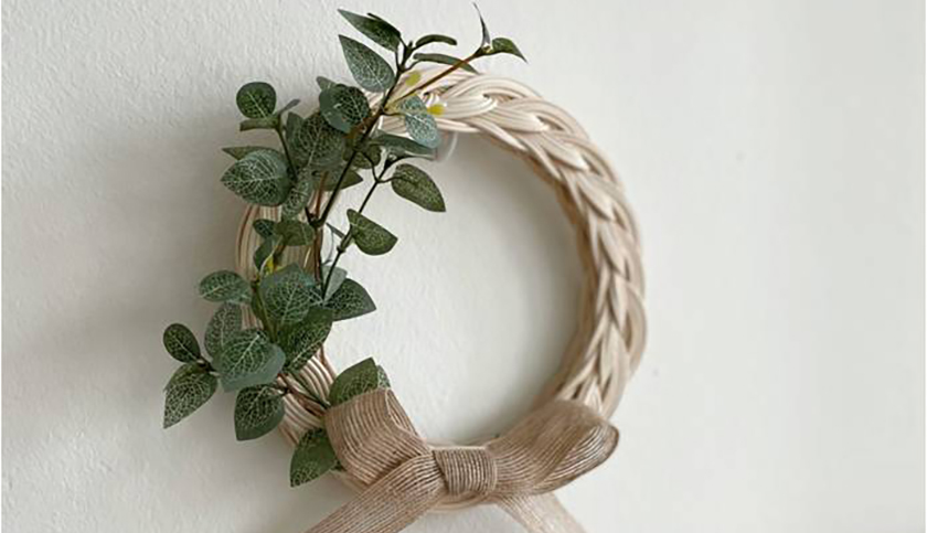 라탄 원형 리스-image-1