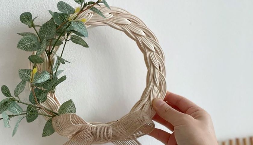 라탄 원형 리스-image-2