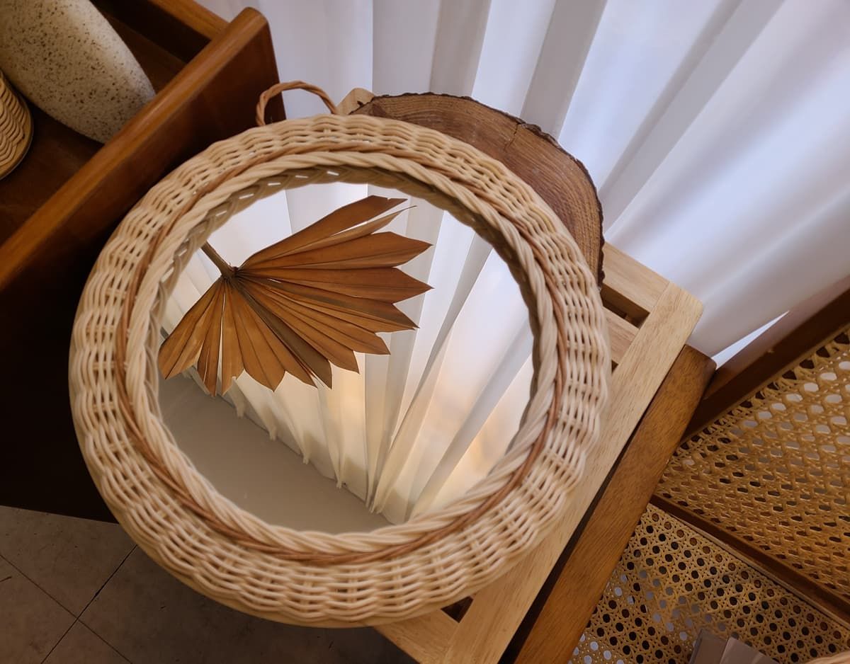 라탄 거울 상품 이미지 4