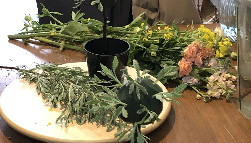 토피어리 센터피스 진행 사진 2