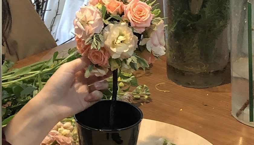 토피어리 센터피스 진행 사진 3