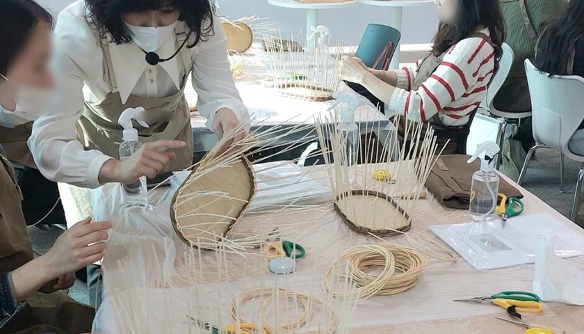 라탄 트레이 바구니 진행 사진 3