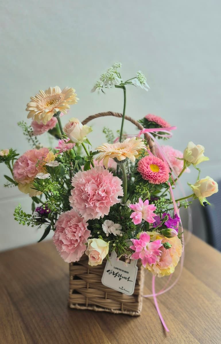 계절을 담은 나만의 꽃바구니 진행 사진 2