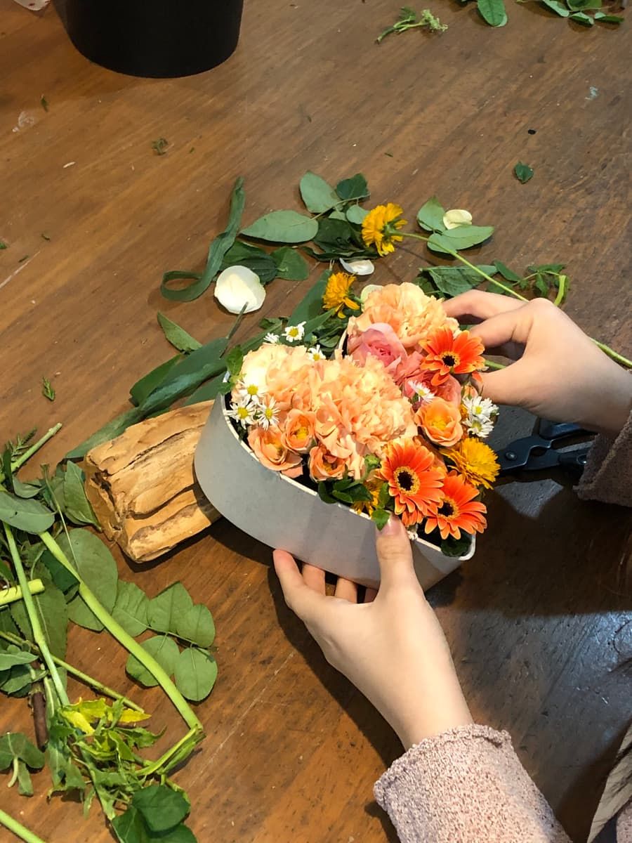 하트프레임 센터피스 진행 사진 2
