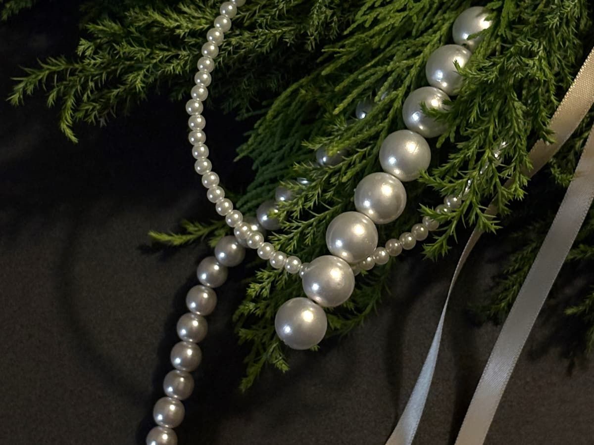 크리스마스 진주 생화 리스 상품 이미지 5