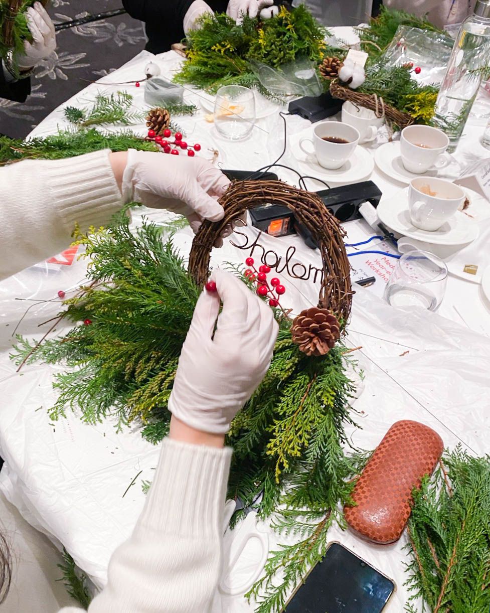 맞춤 레터링 크리스마스 생화 리스