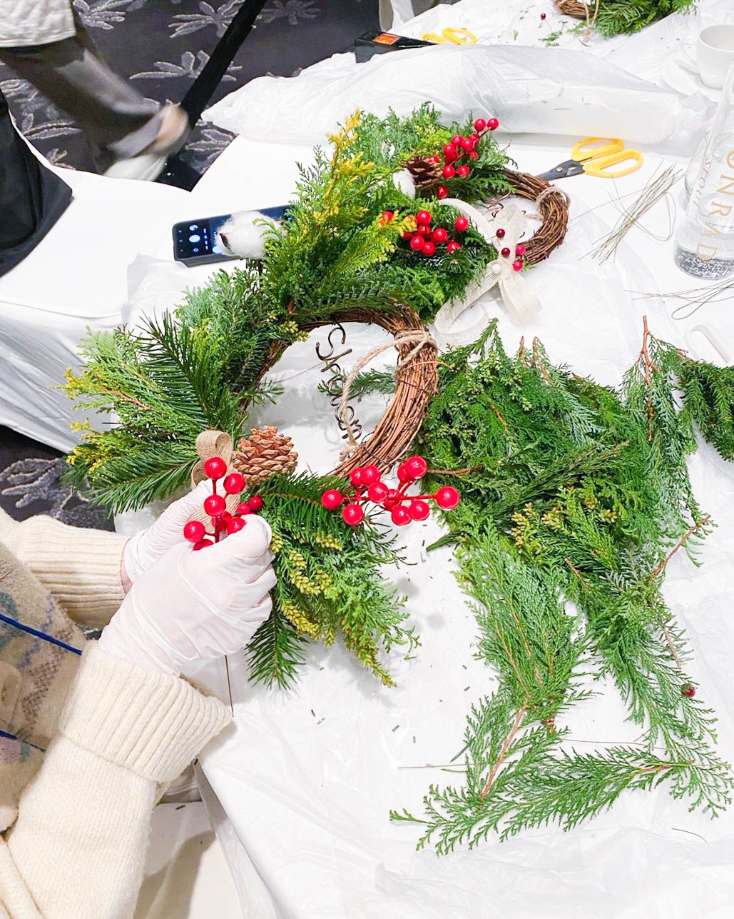 맞춤 레터링 크리스마스 생화 리스 상품 이미지 5