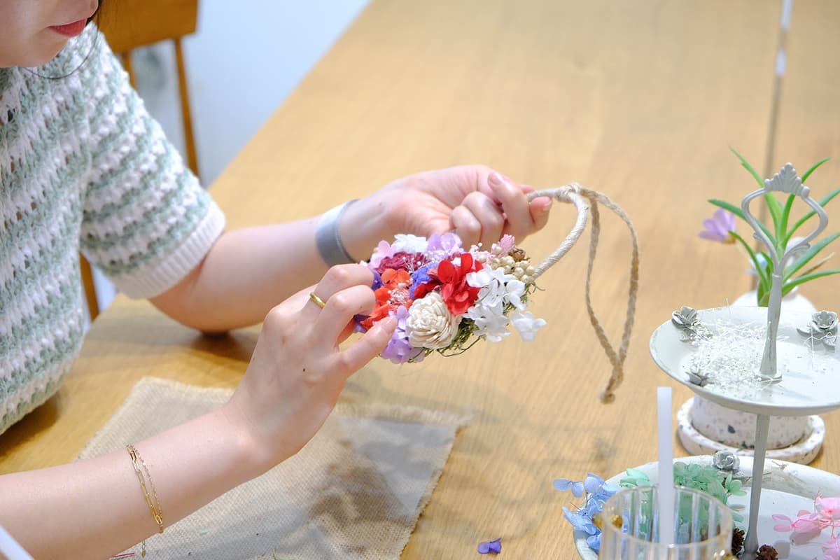 시들지않는 미니 플라워 리스 상품 이미지 2