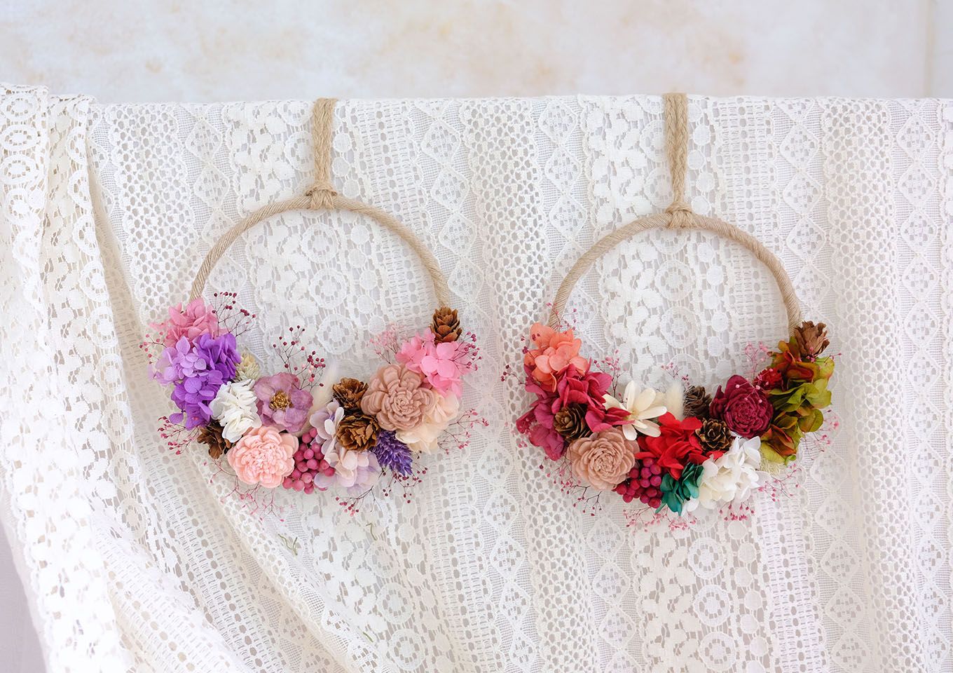 시들지않는 미니 플라워 리스 상품 이미지 3