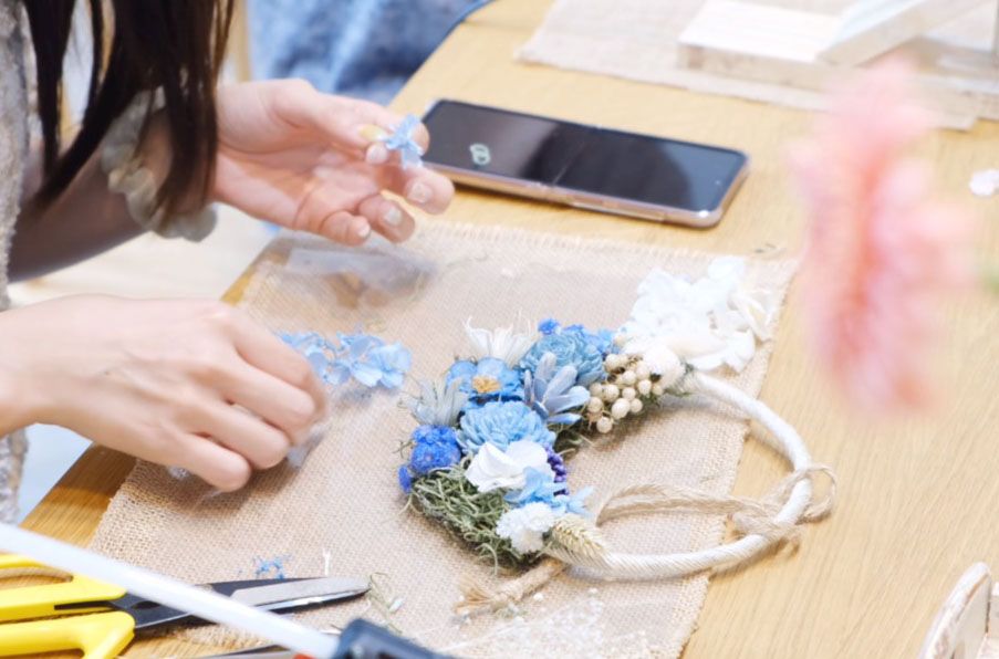 시들지않는 미니 플라워 리스 상품 이미지 4