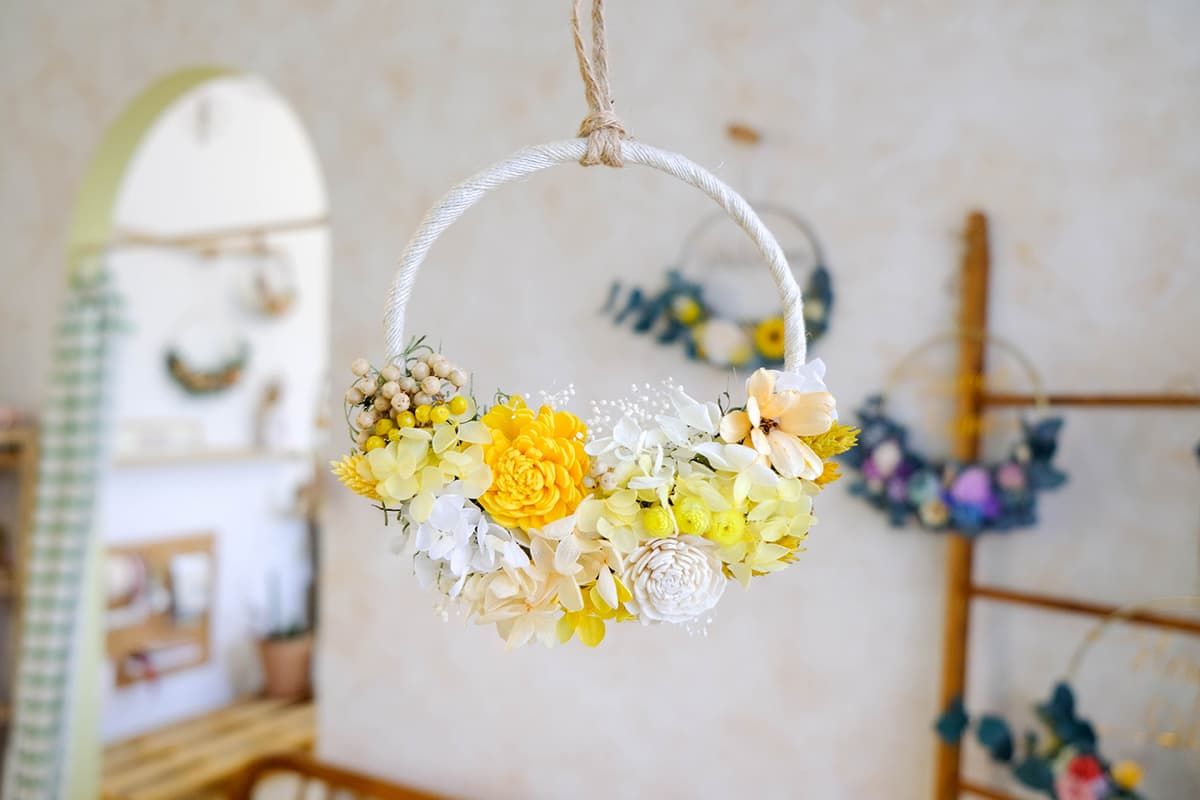 시들지않는 미니 플라워 리스 상품 이미지 5