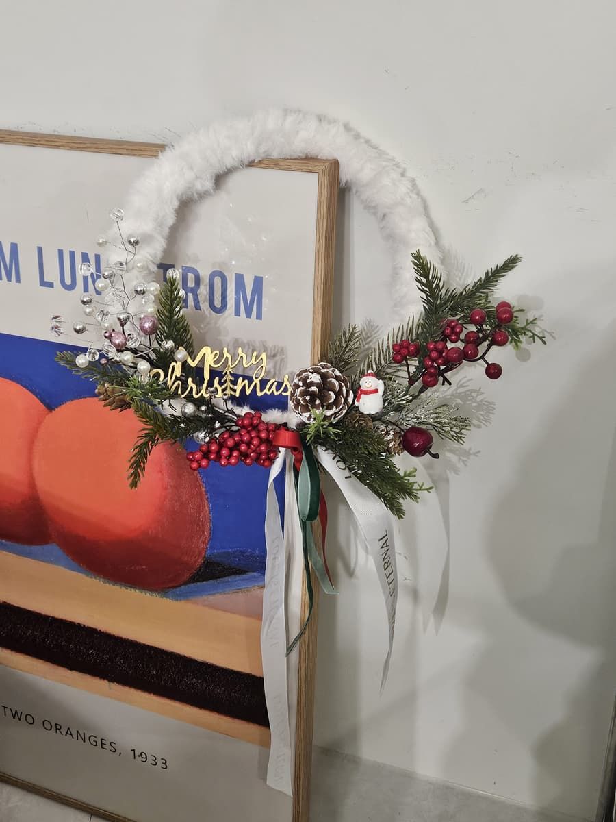 몽글몽글 크리스마스 모루 리스 상품 이미지 4