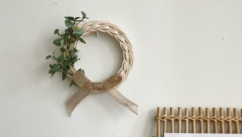 라탄 원형 리스-image-0