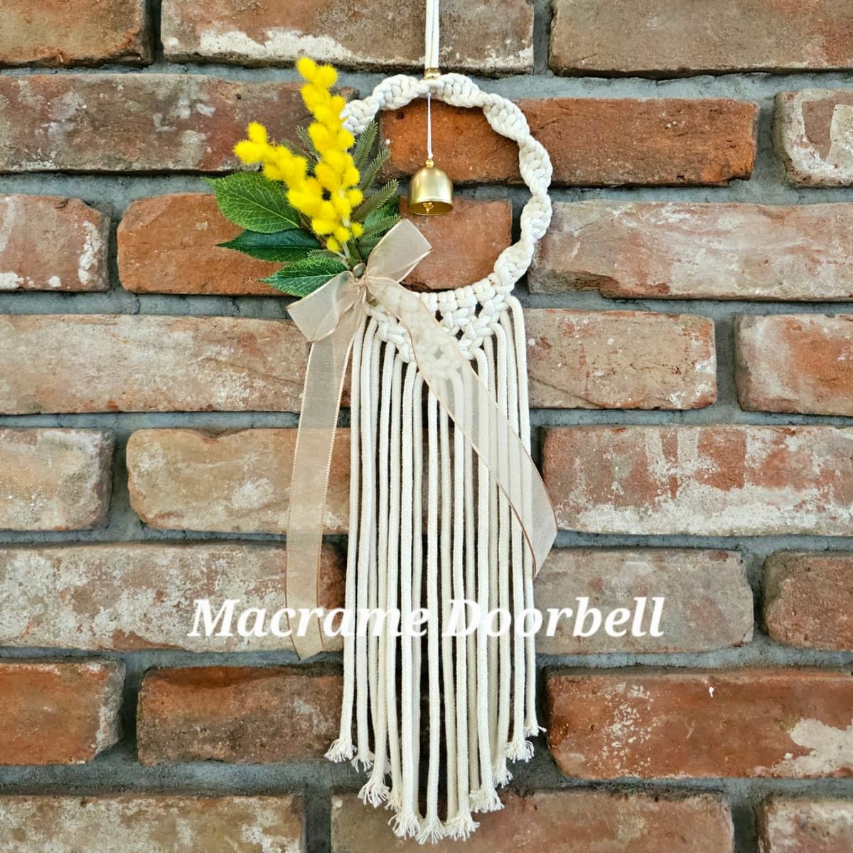 마크라메 플라워 리스 도어벨 진행 사진 2