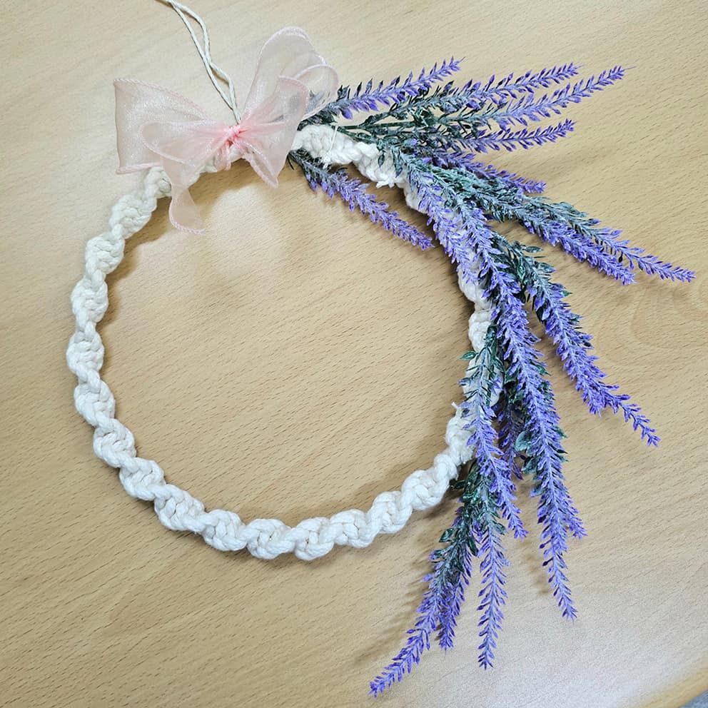 마크라메 라벤더 리스 상품 이미지 5