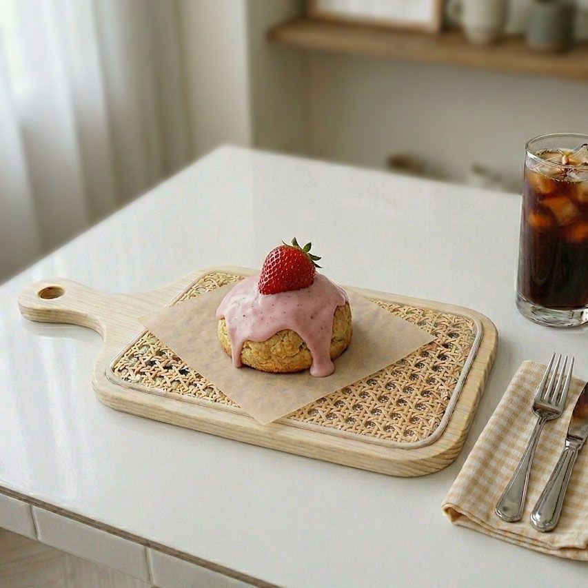 라탄 케인 트레이, 손잡이 우드 플레이트 프로그램