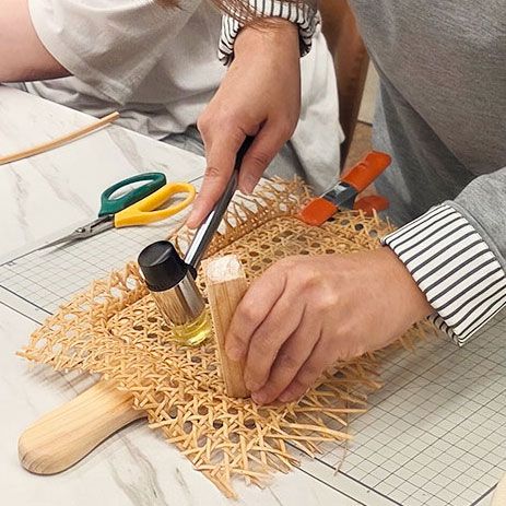 라탄 케인 트레이, 손잡이 우드 플레이트 프로그램 상품 이미지 5