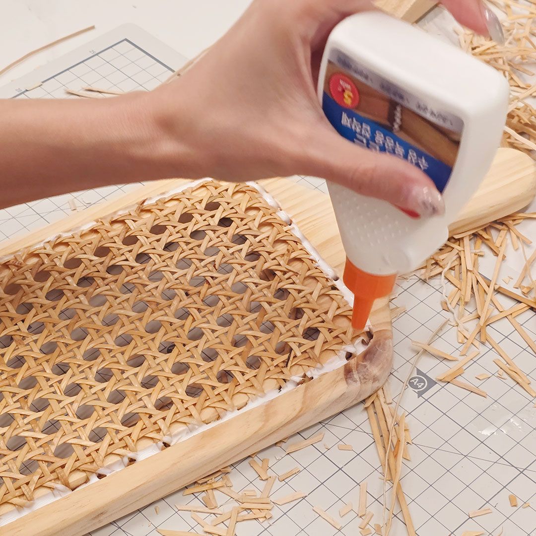 라탄 케인 트레이, 손잡이 우드 플레이트 프로그램 상품 이미지 6