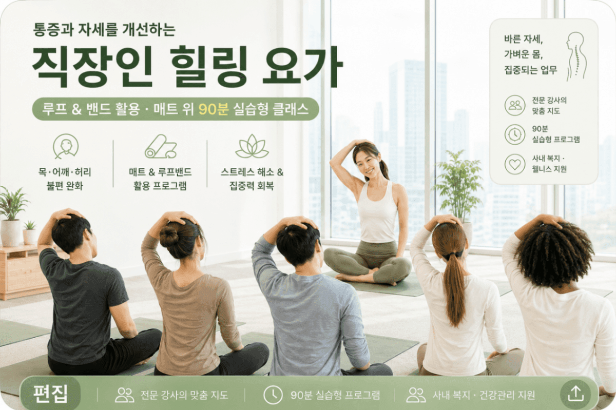 통증과 자세를 개선하는 직장인 힐링 요가