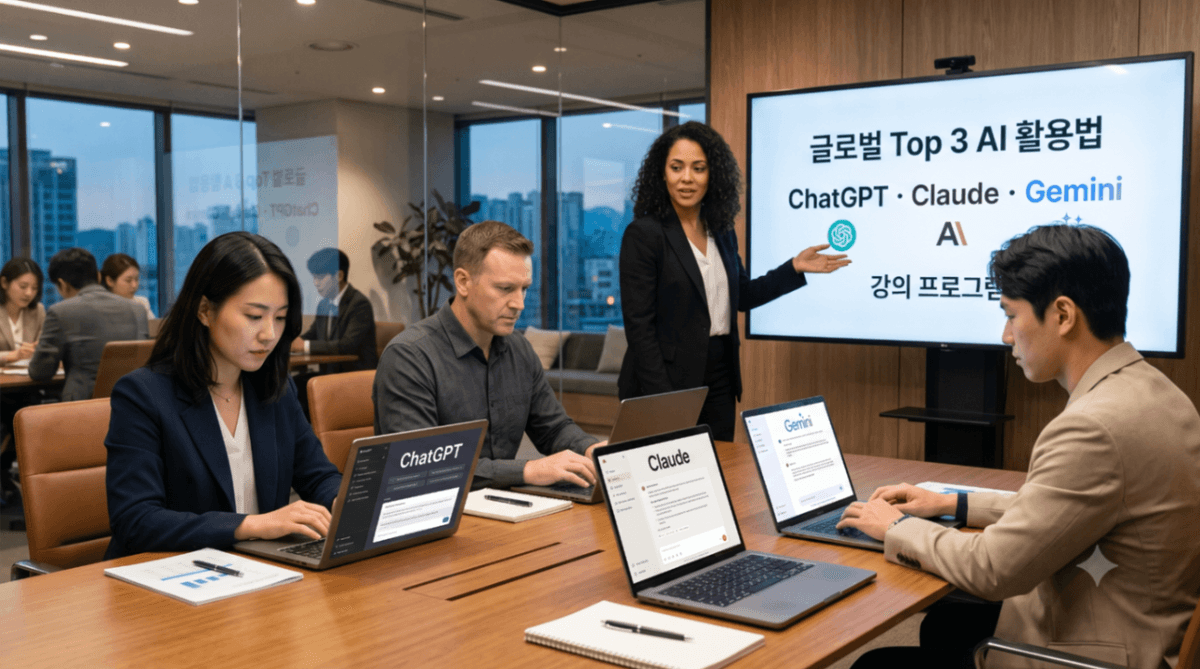 글로벌Top3 AI 챗GPT, 클로드, 제미나이 활용법 썸네일