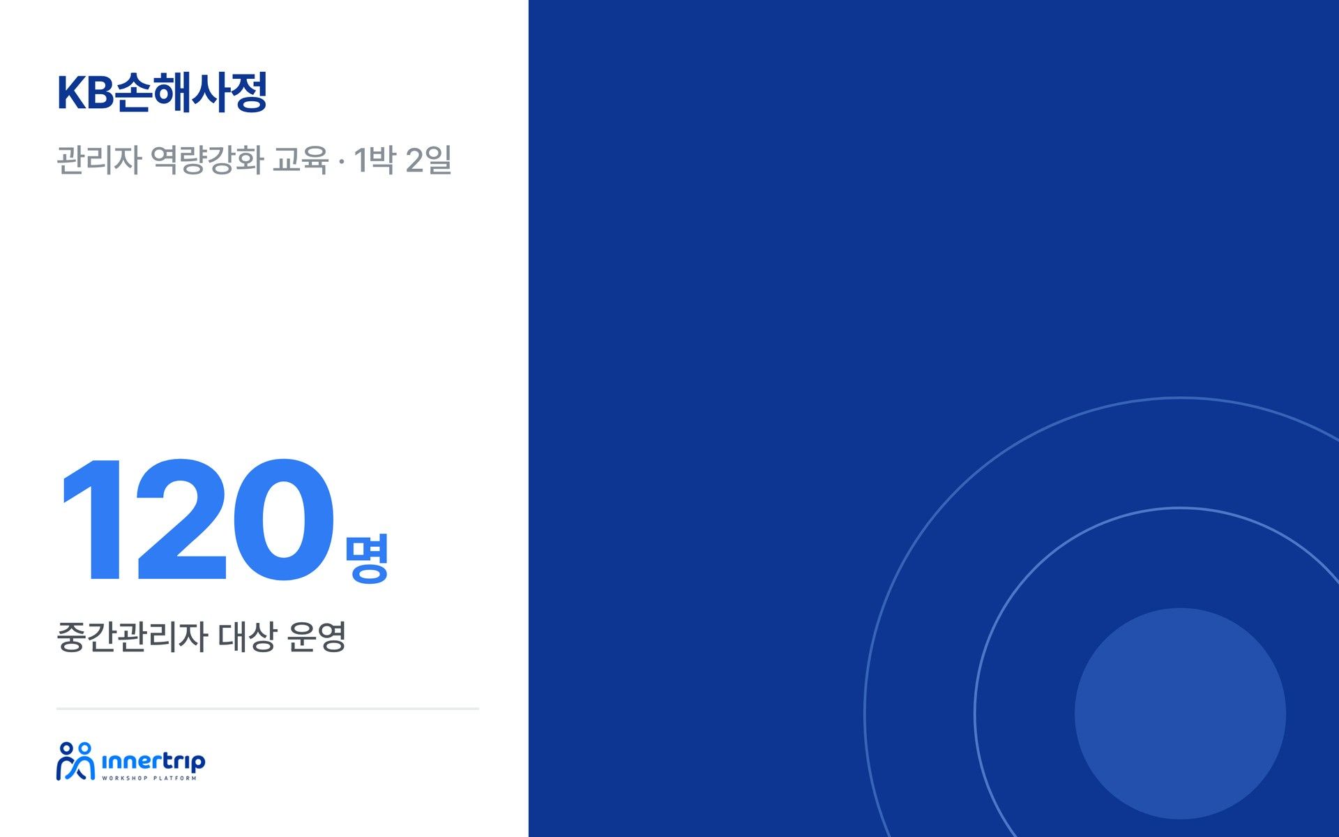 관리자 교육 1박 2일 120명 운영 대표 이미지